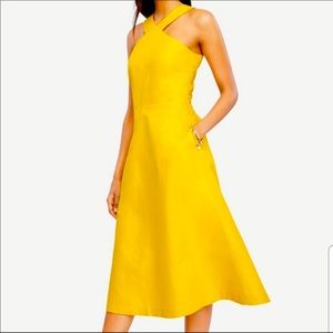 Mustard color Ann Taylor cross neck